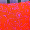 Orange Embroidered Pillow Cover