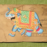Vintage Postcard Painting-Blue Elephant