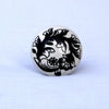 Black and White Floral Cabinet Knob