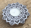 Carved Wooden Tea Light Candle Holders