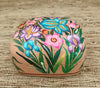 Multi-Color Floral Paper Mache Jewelry and Trinket Box