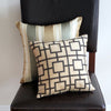 Black and Gold Geometric Print Silk Pillow Cover
