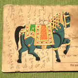Vintage Postcard Painting-Blue Horse