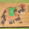 Vintage Postcard Painting-Dark Brown Elephant