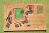 Vintage Postcard Painting-Dark Brown Elephant