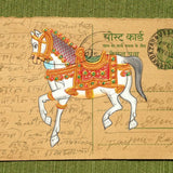 Vintage Postcard Painting-White Horse