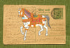 Vintage Postcard Painting-White Horse