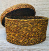 Hand Crafted Round Decorative Sabai Grass Basket