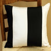 Black and White Striped Silk Pillow Cover