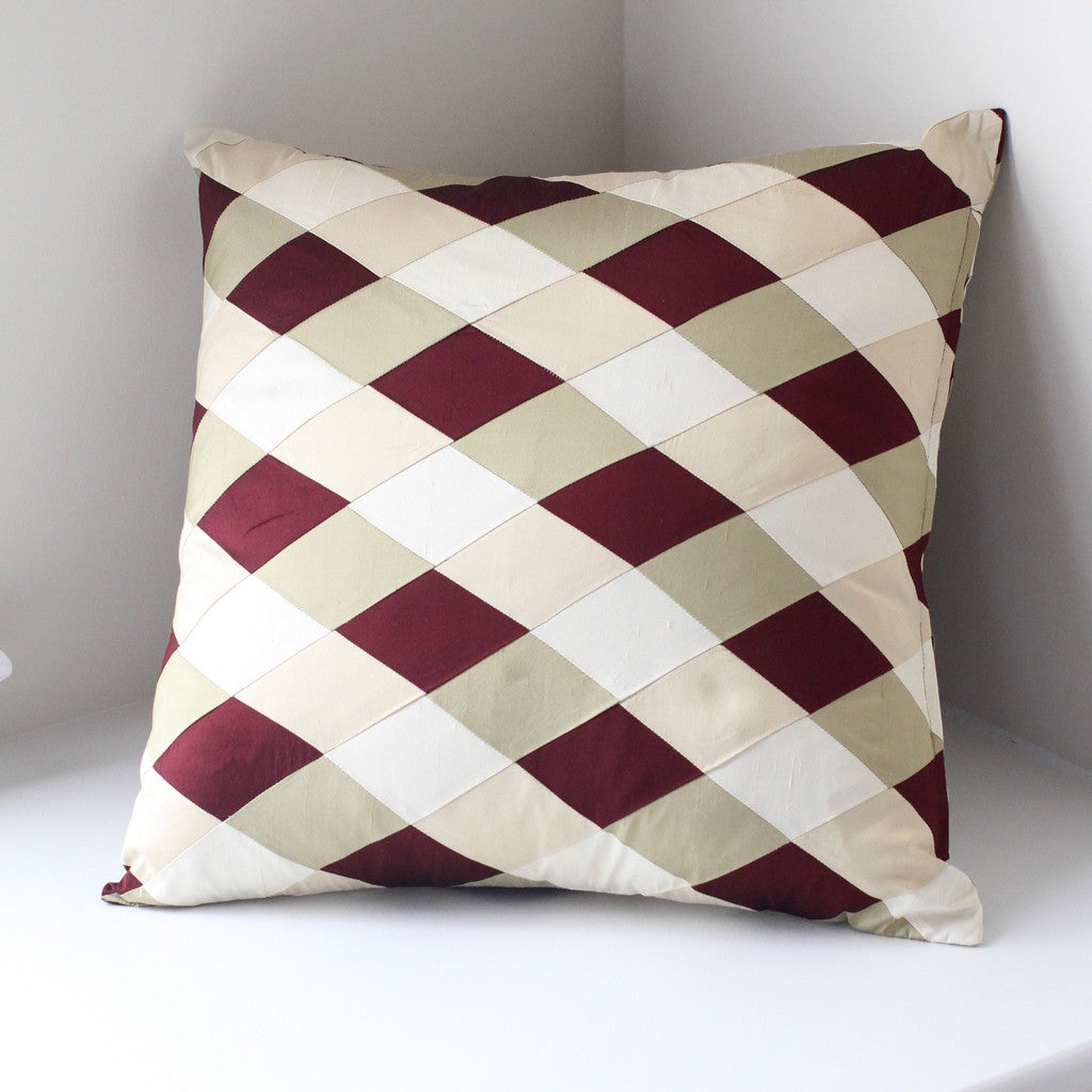 Silk Patchwork Decorative Pillow Cover