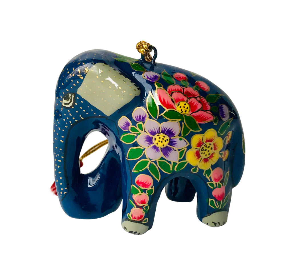 Hand Painted Paper Mache Decorative Hanging Elephants