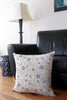Ecru Embroidered Floral Silk Pillow Cover