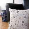 Ecru Embroidered Floral Silk Pillow Cover