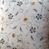 Ecru Embroidered Floral Silk Pillow Cover
