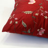 Red Embroidered Silk Pillow Cover
