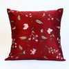 Red Embroidered Silk Pillow Cover