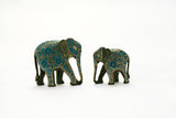 Teal and Gold Decorative Elephants