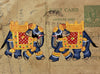 Vintage Postcard Painting-Two Elephants