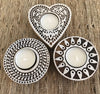 Carved Wooden Tea Light Candle Holders
