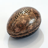 Black and Gold Egg-Shaped Paper Mache Box