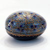 Blue and Gold Egg Shaped Paper Mache Box
