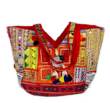 Boho Patchwork Banjara Tote Bag-Orange and Gold