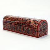 Red and gold oblong paper mache box