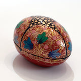 Red and Black Paper Mache Jewelry Box